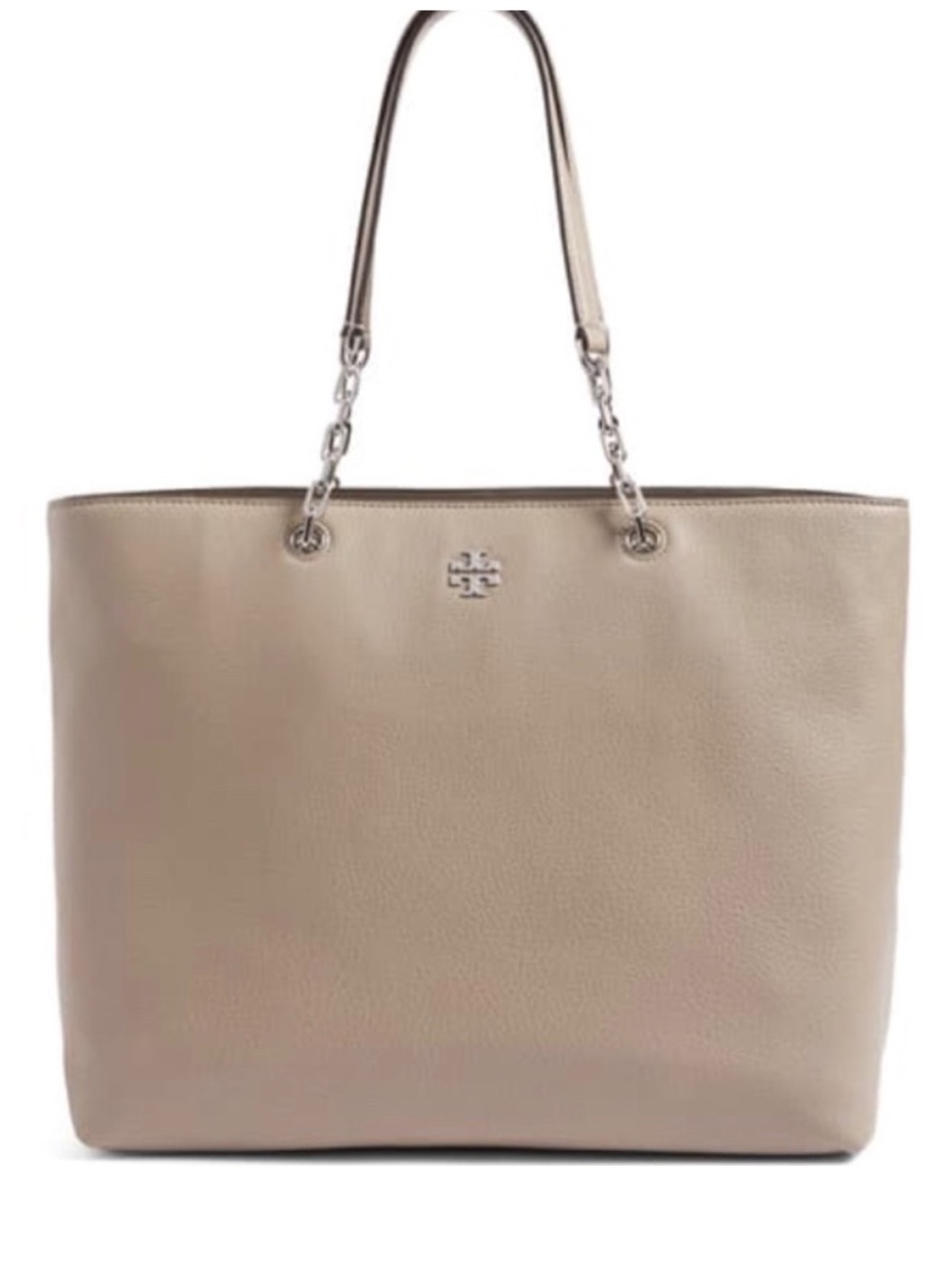 Tory Burch FRIDA TOTE in French Gray Pebbled leather Flawed